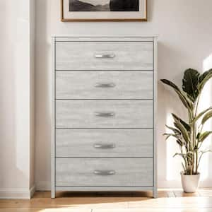 Layton 5-Drawer Dusty Gray Oak Chest of Drawers (47.7 in. x 31.5 in. x 15.7 in.)