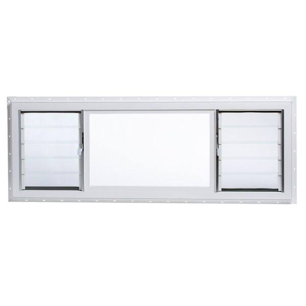 TAFCO WINDOWS 63 in. x 21.5 in. Jalousie/Picture Awning Vinyl Window in White