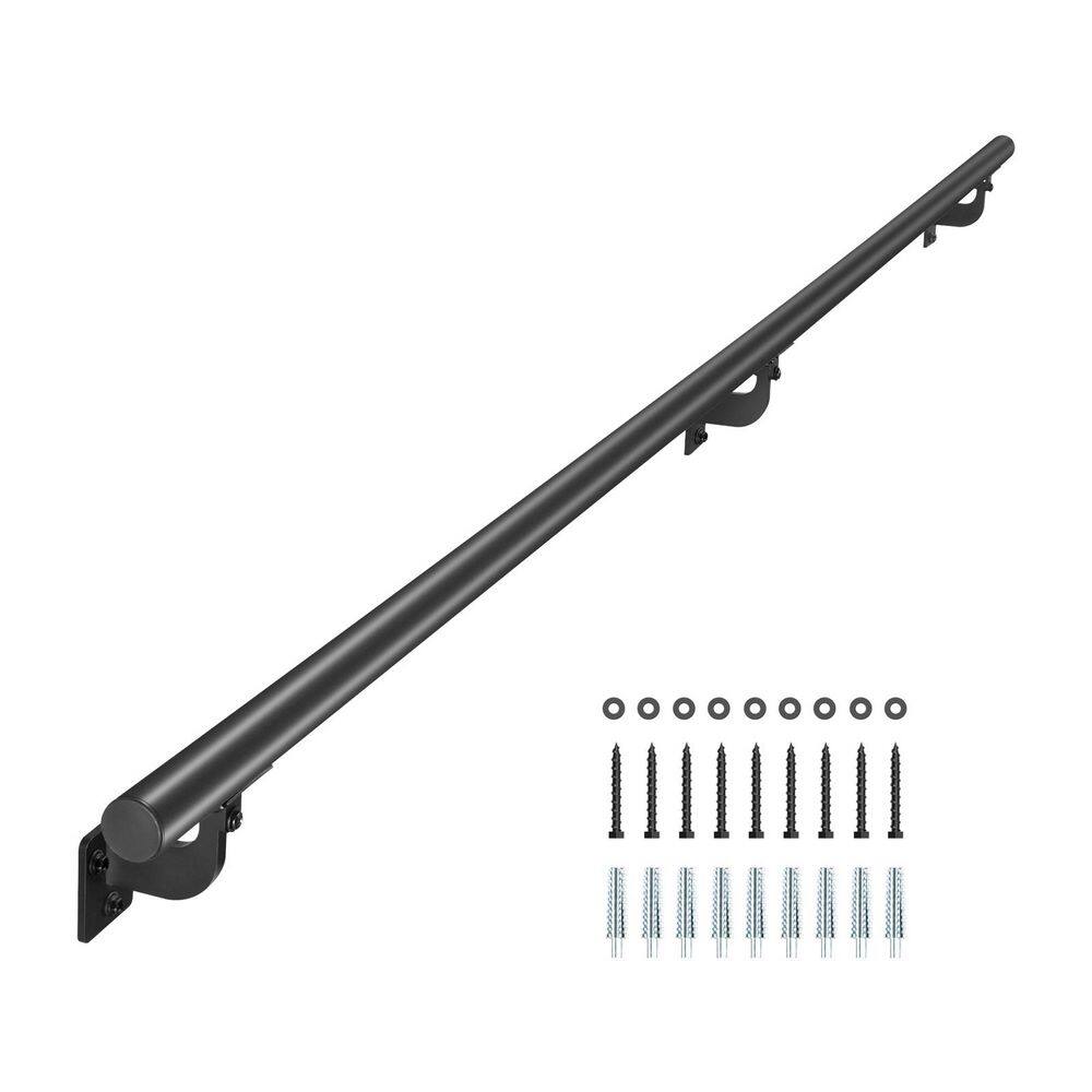 Wall Mounted Stair Handrail, 5.04 in. H x 3.31 in. W 5 ft. Black Aluminum Railing, Stair Railing Kit price history on PriceWatchPro