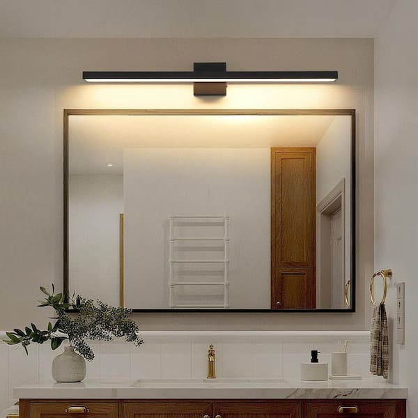 32.28 in. 1-Light Black LED Bathroom Vanity-Light Bar with 5-CCT Adjustable Switch