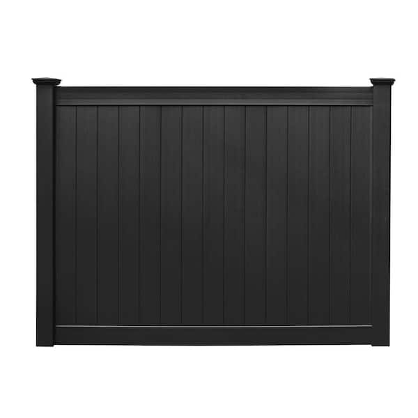 Veranda Pro Series 6 ft. H x 8 ft. W Black Vinyl Anaheim Privacy Fence Panel - Unassembled
