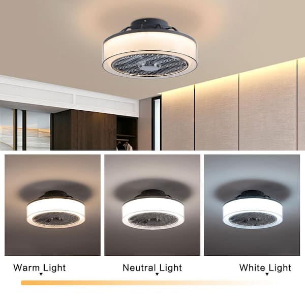 OUKANING 15 in. Integrated LED Indoor Modern Round White Dimmable