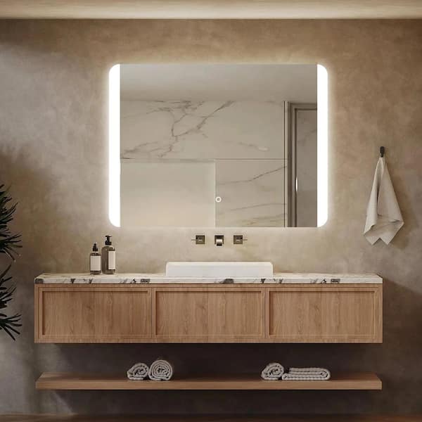 30 in. W x 40 in. H Modern Rectangular Backlit LED Frameless Wall Mirror Bathroom Vanity Mirror