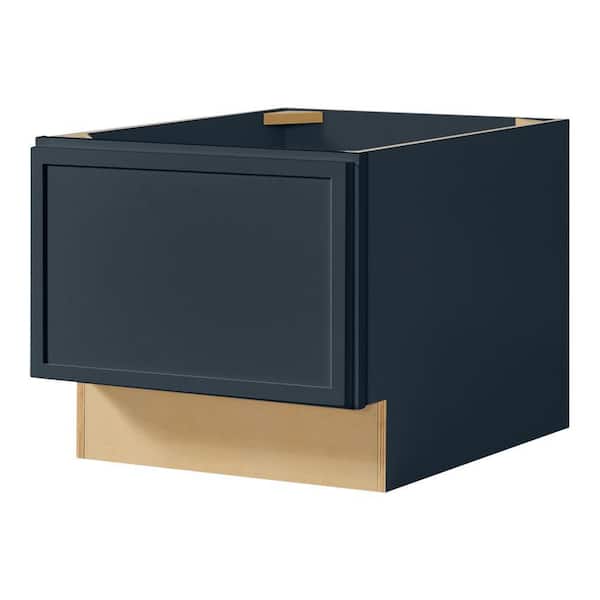 Leyton 18 in. W x 24 in. D x 16.5 in. H Ready To Assemble Plywood Slim Shaker Drawer Bench Base Cabinet in Ink Blue