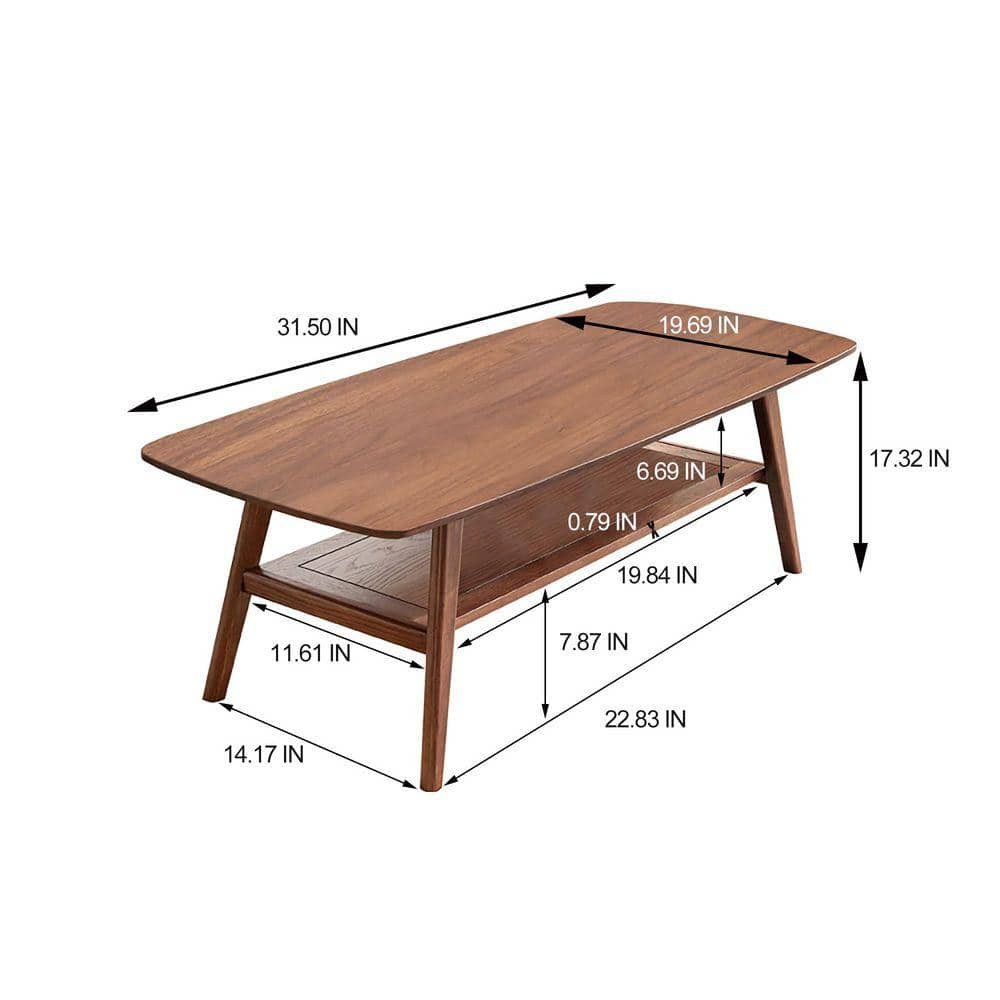 Measurement diagram showing dimensions of the coffee table.