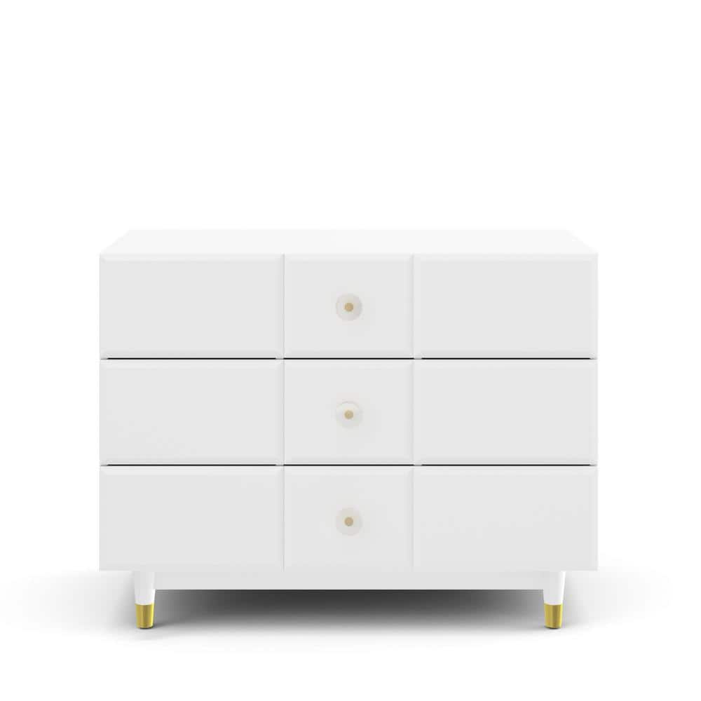 Little Seeds Aviary 3Drawer 36 in. Wide Dresser with Gold Hardware, White DA8036399LS The