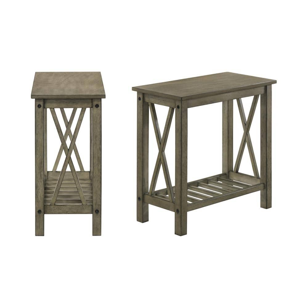 New Classic Furniture Eden 12 in. Gray Rectangle Wood End Table (Set of 2) -  NEW CLASSIC HOME FURNISHINGS, EC-S-T07-ETG