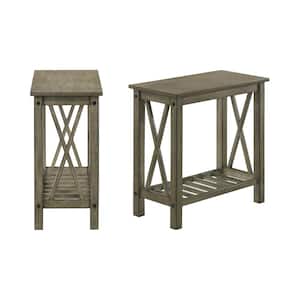 New Classic Furniture Eden 12 in. Gray Rectangle Wood End Table (Set of 2)
