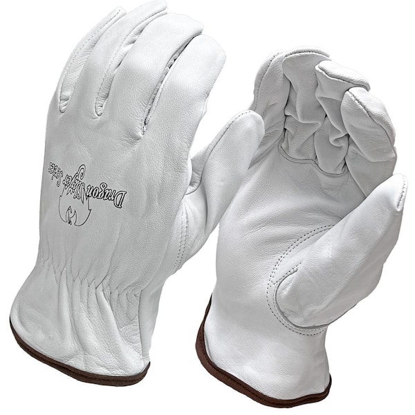 Dragon Slayer XX-Large White Keystone Thumb and Elastic Wrist Premium Goat Grain Leather Work and Welding Glove 1-Pair