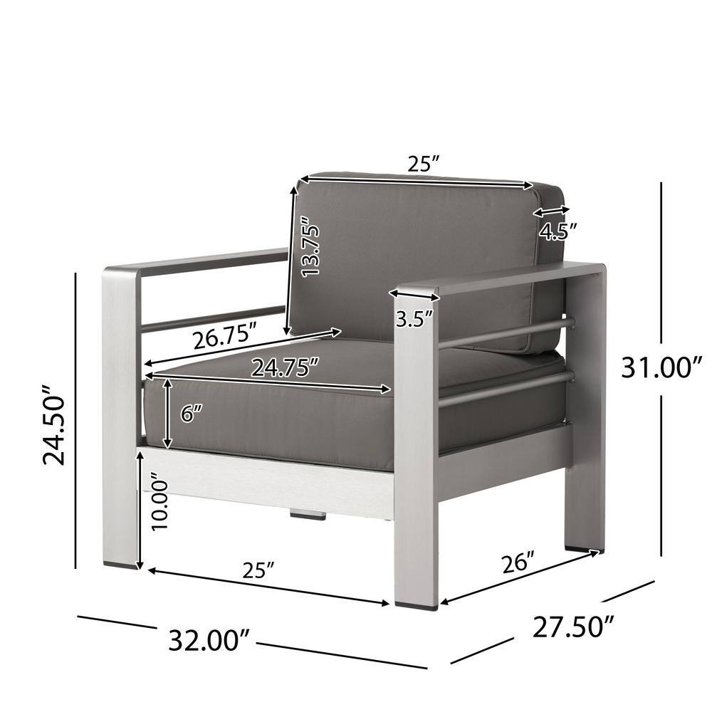 Gray Aluminum 10-Piece Patio Sofa and Dining Set