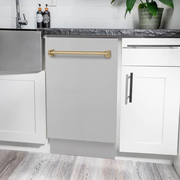 Autograph Edition 18 in. Top Control 8-Cycle Tall Tub Dishwasher with 3rd Rack in Stainless Steel & Champagne Bronze