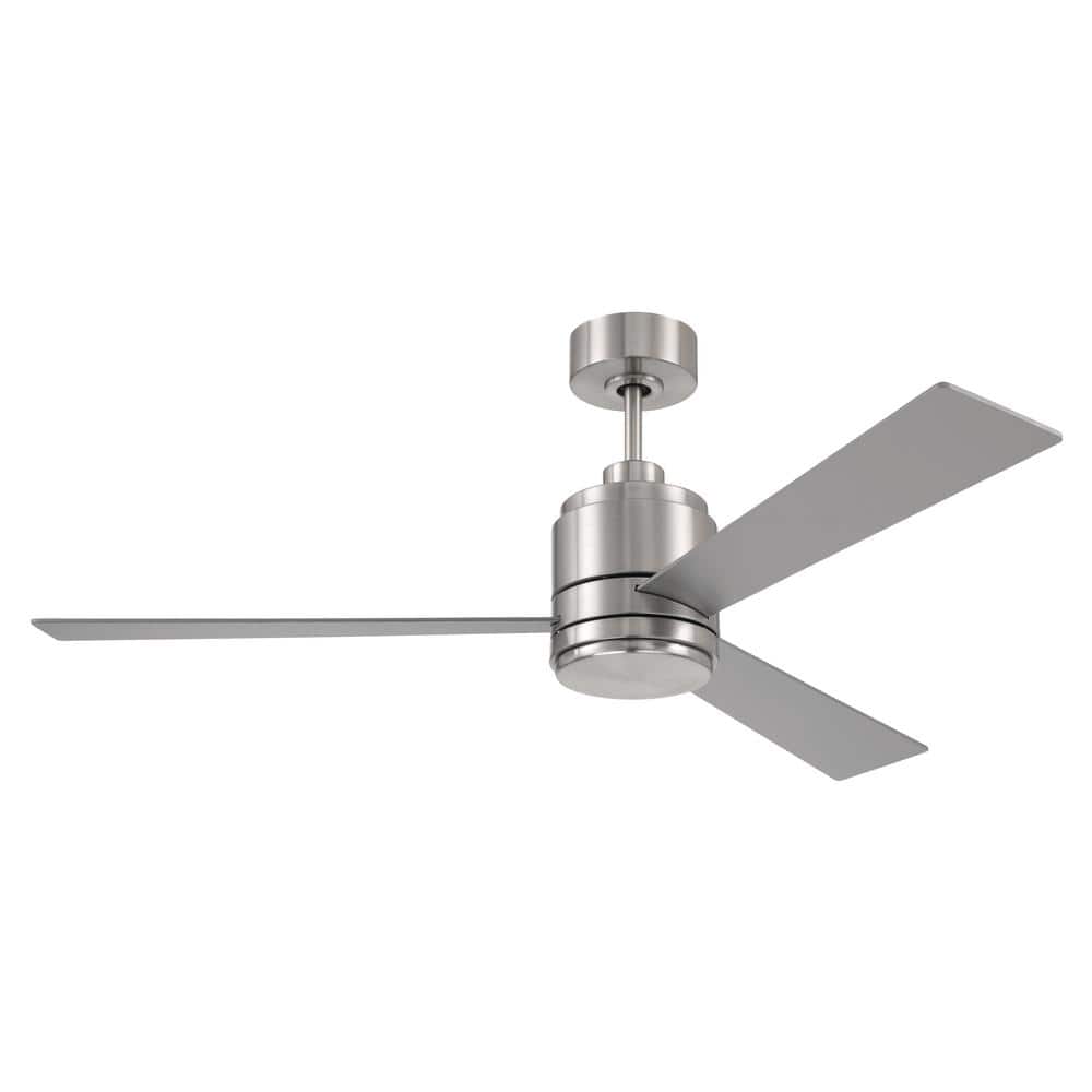 52" Brushed Nickel Ceiling Fan with LED Light and 3 Blades