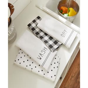 Farmhouse Living Sentiments Black/White Kitchen Towels (Set of 4)