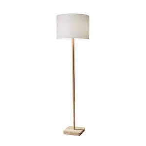 Ellis 58.5 in. Natural Wood Floor Lamp