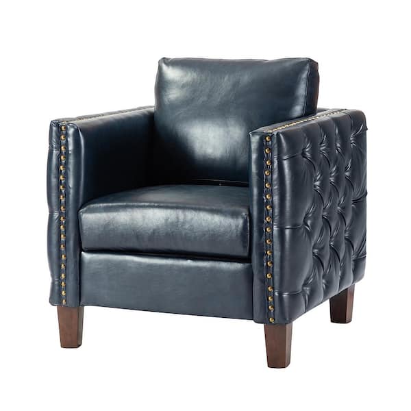 JAYDEN CREATION P1 a cido Navy Club Chair with Nailhead Trim