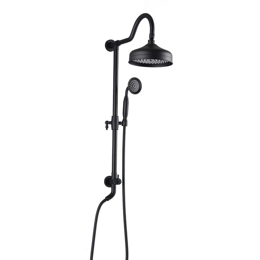 1-Spray 8 in. Dual Shower Head Wall Mounted and Handheld Shower Head 2.5 GP