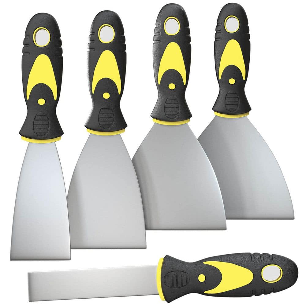 5-Piece Putty Knife Set, 1 x 2 x 3 x 4 x 5 in. Scraper for Repairing Drywall, Removing Wallpaper, Mud, Plaster Scraping price history on PriceWatchPro