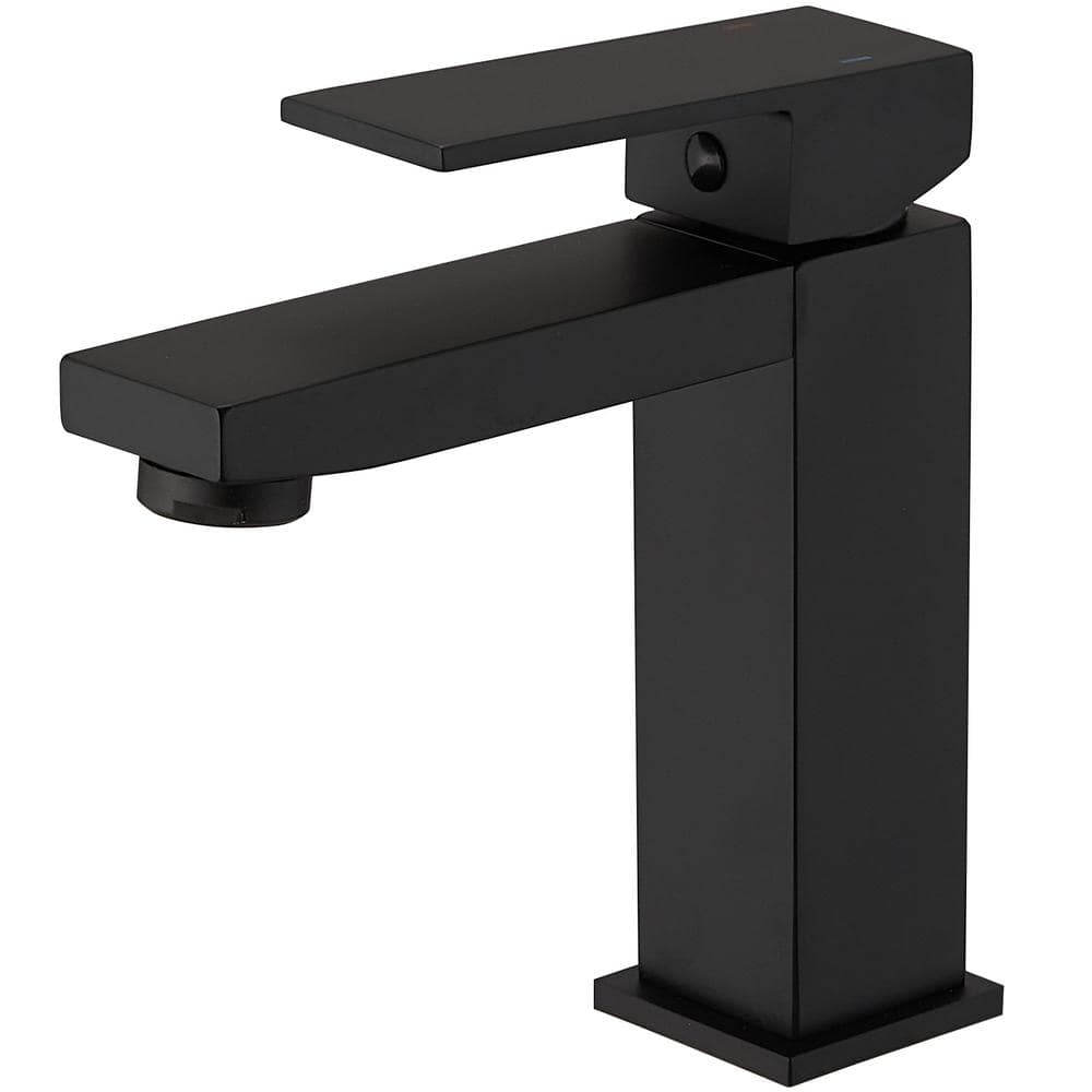 Matte Black Stainless Steel Single-Handle Bathroom Faucet
