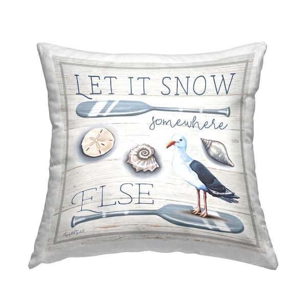 Stupell Industries Seasonal Nautical Phrase Off-White Print Polyester 18 in. x 18 in. Throw Pillow