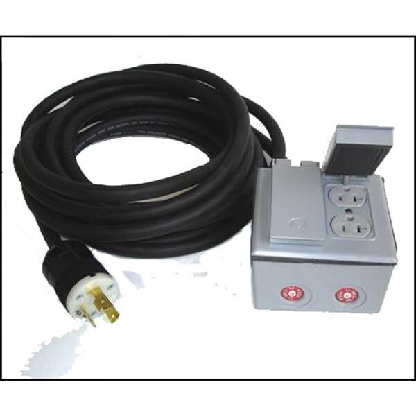 GenTran 100 ft. 10/3 L5-30 Male and 4 Receptacles With Generator Convenience Cord-DISCONTINUED