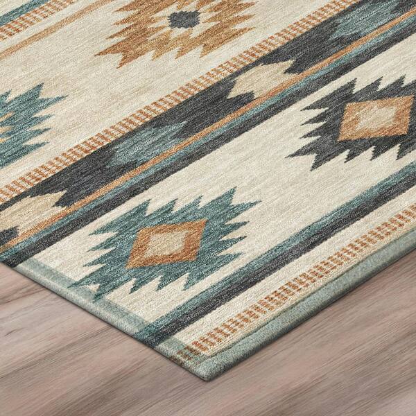 Chantille Machine Washable Indoor/Outdoor Abstract ACN3127 Ivory 2 ft. x 7 ft. Runner Rug