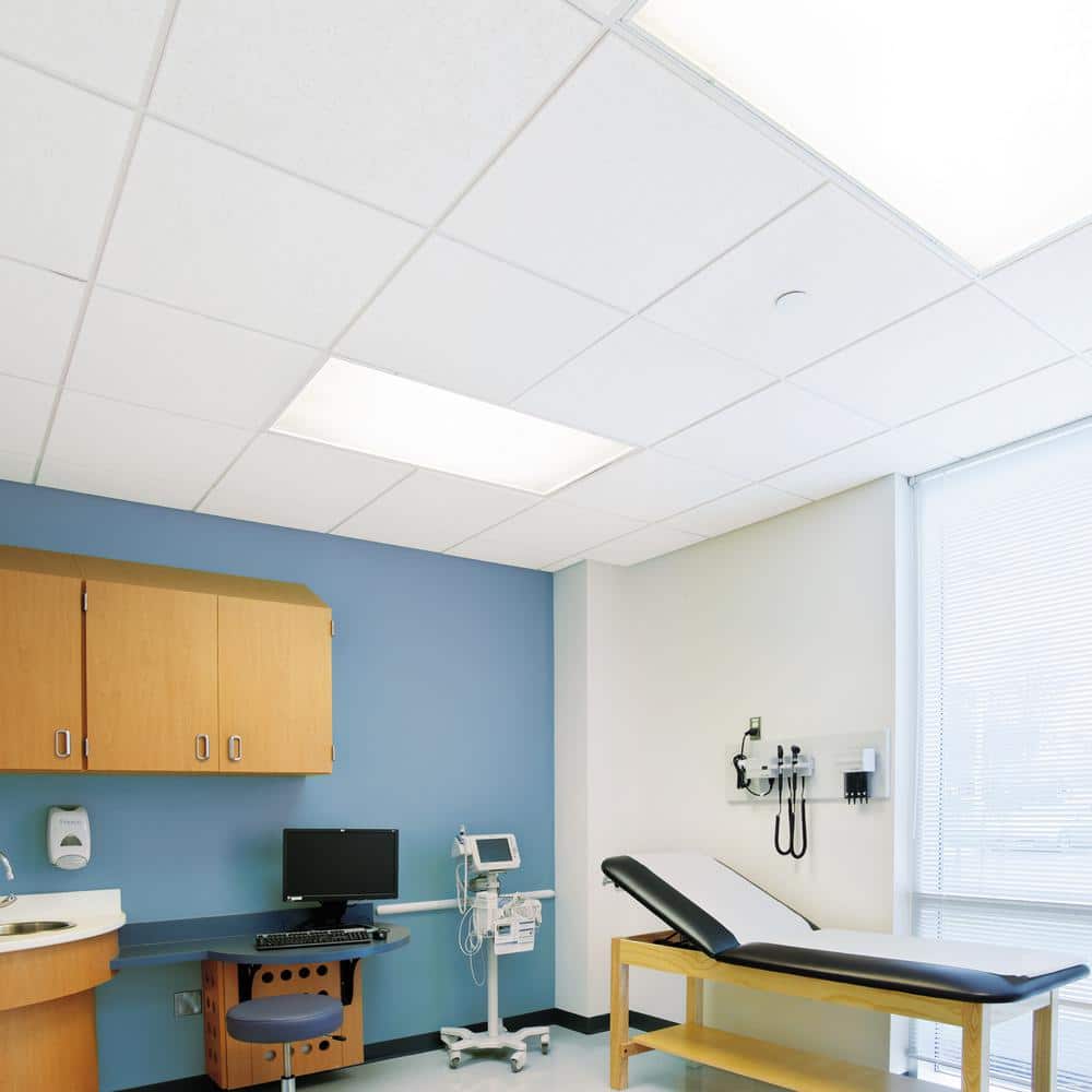 White Medium-Textured Mineral Fiber Ceiling Tile 24" x 24"
