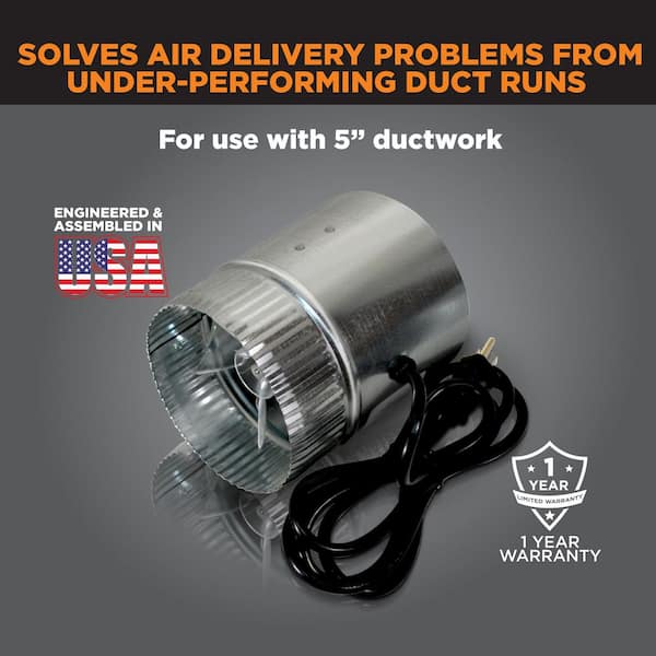 Inductor 5 in. Corded In-Line Duct Fan DB205C - The Home Depot