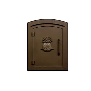 Manchester Bronze Column Mount Non-Locking Mailbox with Decorative Pineapple Logo