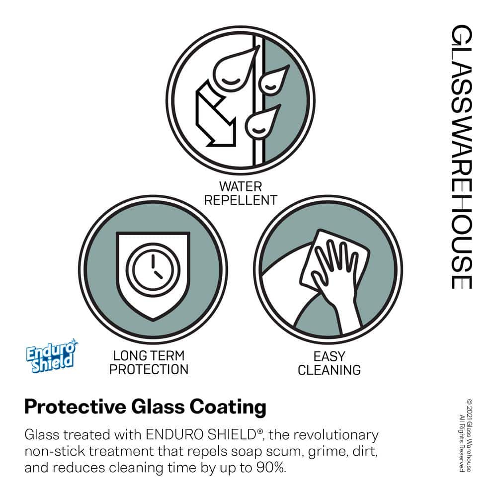 Vela 78'' Clear Tempered Glass Frameless Shower Panel