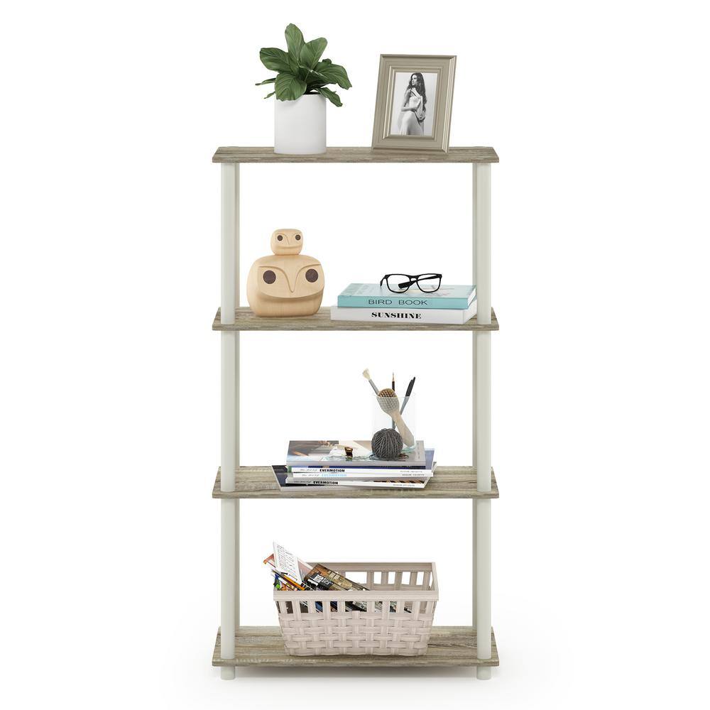 Sonoma Oak & White Kids' 4-Tier Multipurpose Shelf Display Rack