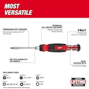 14-in-1 Ratcheting Multi-Bit Screwdriver with 8-in-1 Ratcheting Compact Multi-Bit Screwdriver (2-Piece)