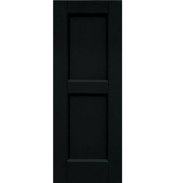 Winworks Wood Composite 12 in. x 32 in. Contemporary Flat Panel Shutters Pair #653 Charleston Green