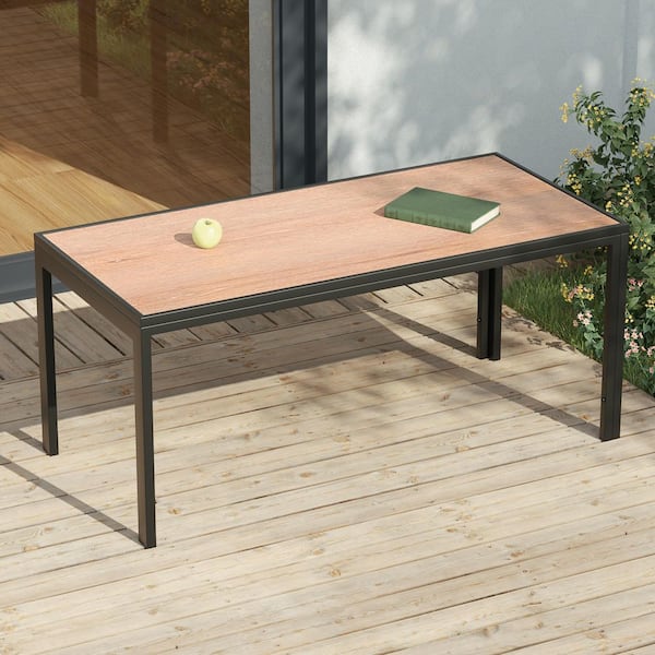 SANLUCE Patio Coffee Rectangle Table, All-Weather Conversation Sets for Room, Bedside, Porch, Balcony and Deck