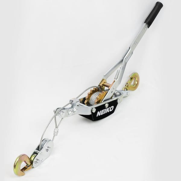 Come Along Winch, 3-Ton Pulling Capacity, 9.8 ft. 2 Hooks, Dual Gears