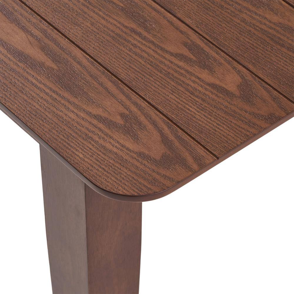 Farmhouse Charm Walnut Finish 8-Seater Square Dining Table