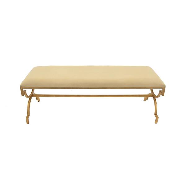 THREE HANDS 19.5 in. Gold Metal Bench