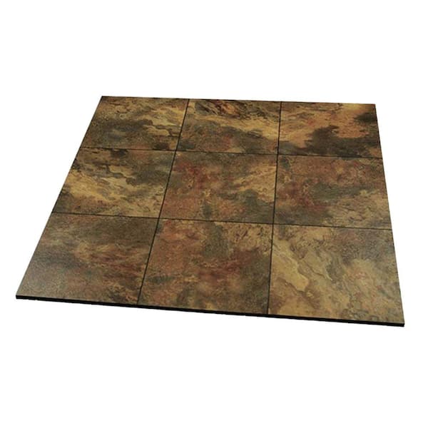 Max Tile 12 in. W x 12 in. L Slate Waterproof Interlocking Modular Basement Vinyl Floor Tiles (20 sq. ft. 20-Pack)