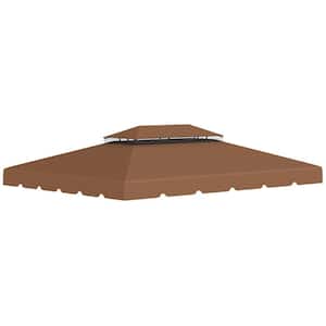 Outdoor Polyester Gazebo Replacement Canopy in Dark Coffee