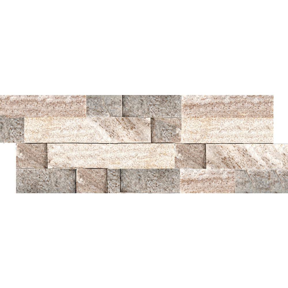 Emser Slate Cream Gold 6 In. X 24 In. Stacked Quartzite Wall Tile ...