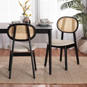 Darrion Cream and Black Dining Chair (Set of 2)
