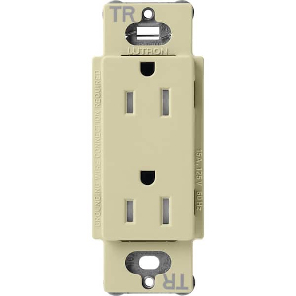 Lutron Claro 15-Amp Tamper-Resistant Duplex Receptacle, Sage (SCRS-15-TR-SA)