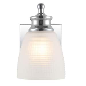 Beverly 4.88 in. 1-Light Chrome Metal/Glass Contemporary Modern LED Vanity Light