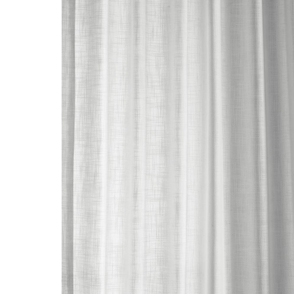 Rice White Light-Filtering Faux Linen Curtain Panel, 50"W x 120"L