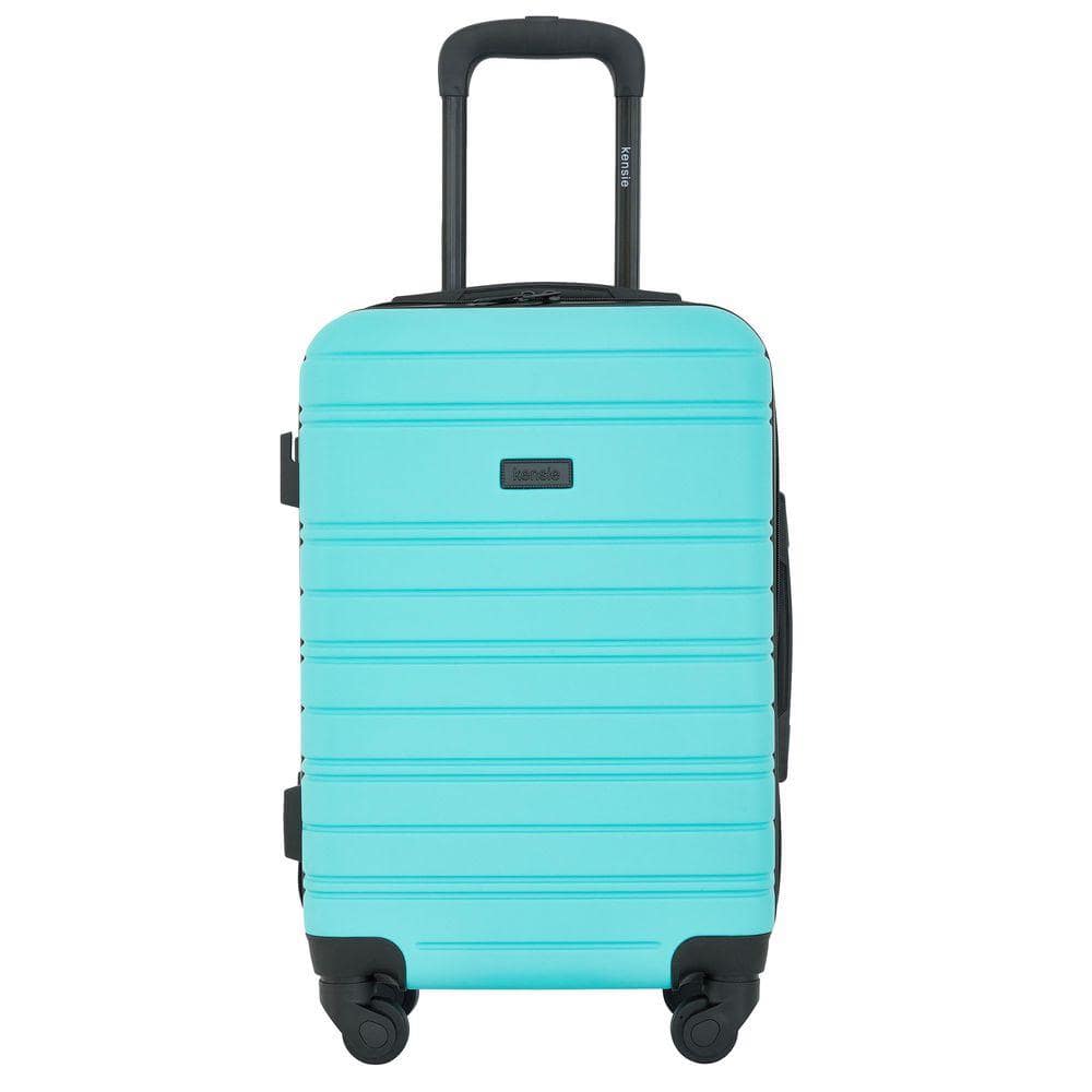 ＊ kani Kensie 20 in. Pool Blue Rolling Hard Case Carry-On with Luggage