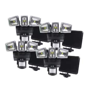 Triple COB Solar Motion Activated Security Light with Integrated LED (4-Pack)