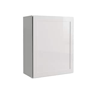Courtland Shaker Assembled 24 in. x 30 in. x 12 in. Stock Wall Kitchen Cabinet in Polar White Finish