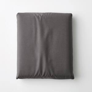 Company Cotton Graphite Solid 300-Thread Count Cotton Percale King Deep Pocket Fitted Sheet