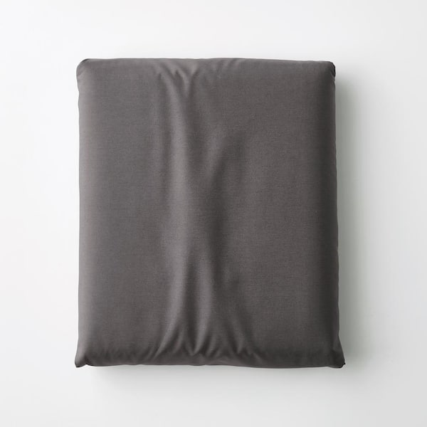The Company Store Company Cotton Graphite Solid 300-Thread Count Cotton Percale King Fitted Sheet