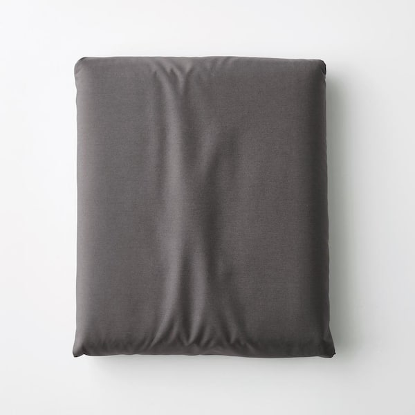 The Company Store Company Cotton Graphite Solid 300-Thread Count Cotton Percale Queen Deep Pocket Fitted Sheet