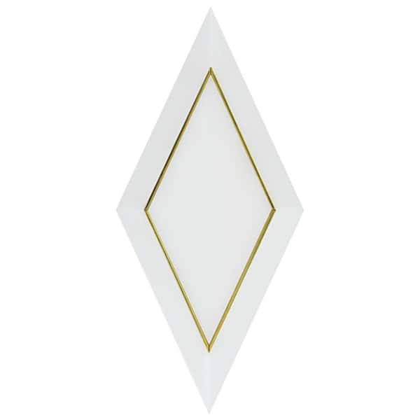 Ivy Hill Tile Macon White Jade 6 in. x 0.39 in. Beveled Polished Marble and Brass Wall Tile Sample
